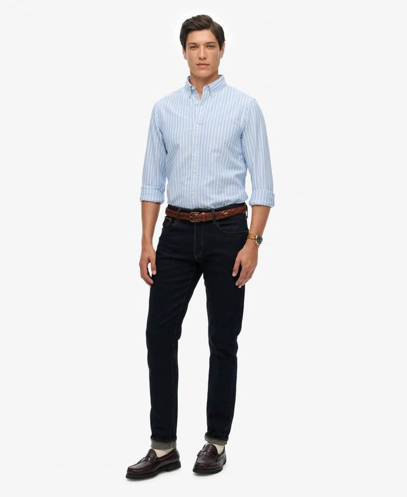 Superdry Mens Classic Oxford Shirt Broker Blue Stripe Northern