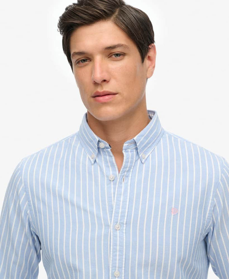 Superdry Mens Classic Oxford Shirt Broker Blue Stripe Northern