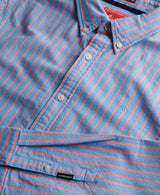 Superdry Mens Classic Oxford Shirt French Blue Stripe/Coral Northern