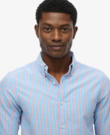 Superdry Mens Classic Oxford Shirt French Blue Stripe/Coral Northern