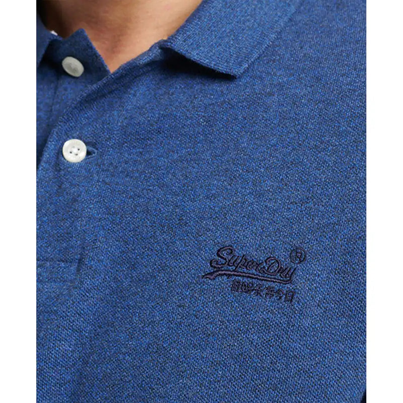 Superdry Mens Classic Pique Polo Shirt M1110343A Bright Blue Marl