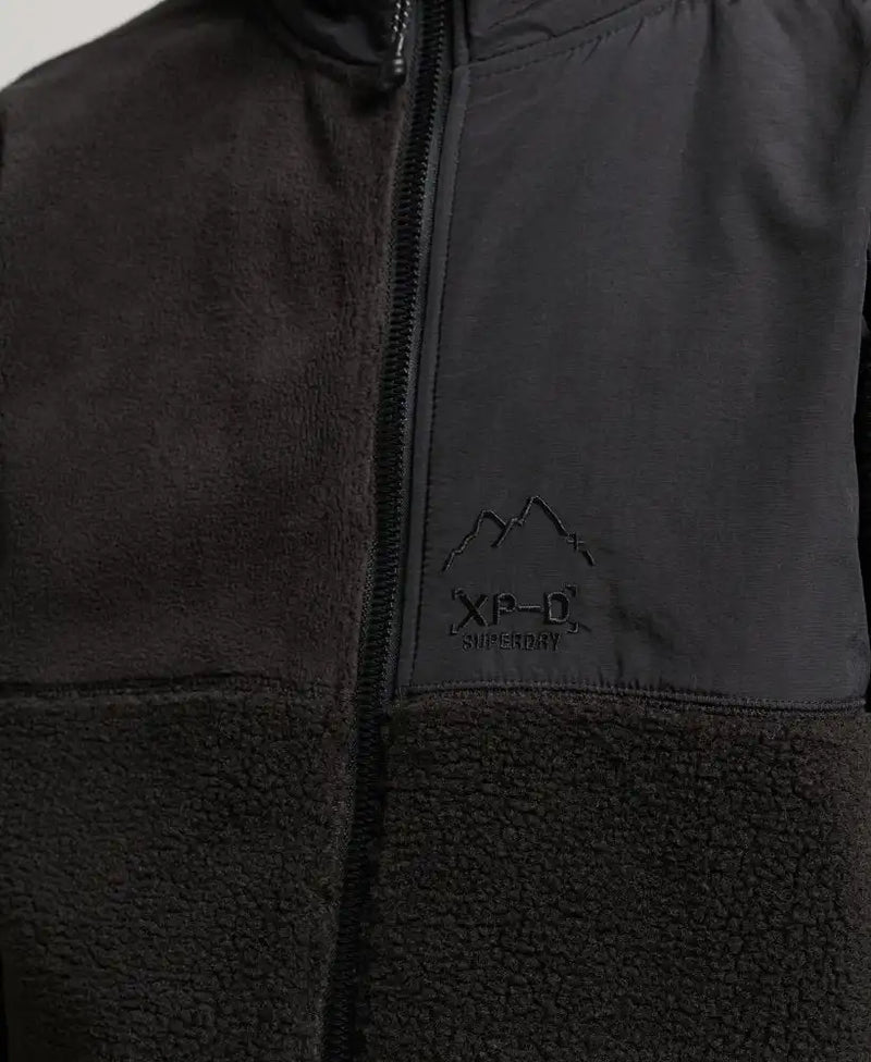 Superdry Mens Code XPD Borg Fleece Jacket Black Ballynahinch Northern