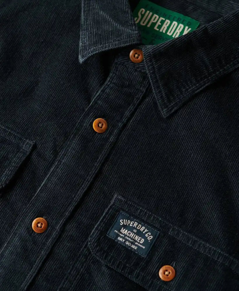 Superdry Mens Corduroy Workwear Shirt Eclipse Navy Northern Ireland