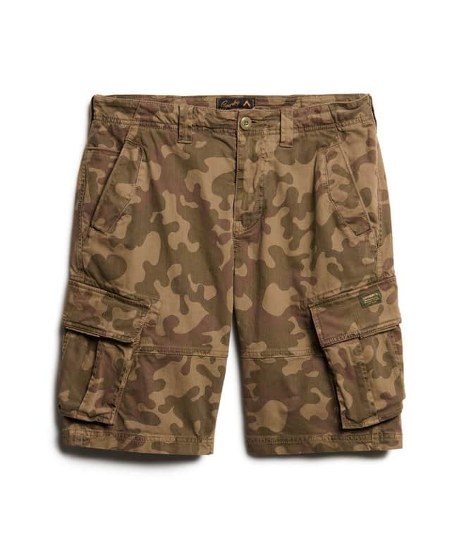 Superdry Mens Core Cargo Shorts American Woodland Camo Northern