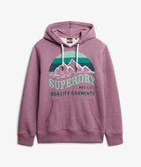 Superdry Mens Core Logo Great Outdoors Hoodie Beach Burgundy Grit