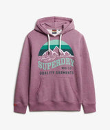 Superdry Mens Core Logo Great Outdoors Hoodie Beach Burgundy Grit