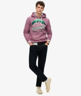 Superdry Mens Core Logo Great Outdoors Hoodie Beach Burgundy Grit