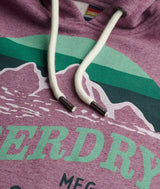 Superdry Mens Core Logo Great Outdoors Hoodie Beach Burgundy Grit