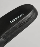 Superdry Mens Core Pool Slides Black/Optic White Northern Ireland