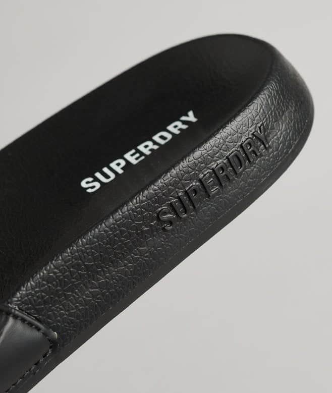 Superdry Mens Core Pool Slides Black/Optic White Northern Ireland