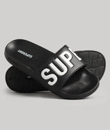 Superdry Mens Core Pool Slides Black/Optic White Northern Ireland