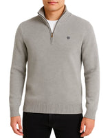 Superdry Mens Cotton Half Zip Knit Jumper Grey Marl Northern Ireland