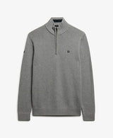 Superdry Mens Cotton Half Zip Knit Jumper Grey Marl Northern Ireland