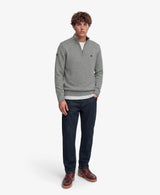 Superdry Mens Cotton Half Zip Knit Jumper Grey Marl Northern Ireland