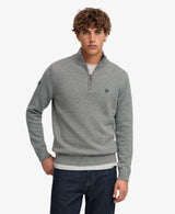 Superdry Mens Cotton Half Zip Knit Jumper Grey Marl Northern Ireland