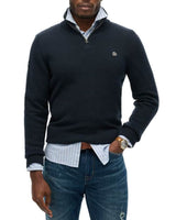 Superdry Mens Cotton Half Zip Knit Jumper Navy Northern Ireland