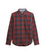 Superdry Mens Cotton Lumberjack Shirt Buckshot Check Red Northern