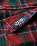 Superdry Mens Cotton Lumberjack Shirt Buckshot Check Red Northern