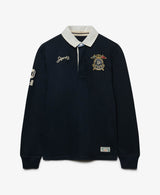Superdry Mens Double Emblem Rugby Shirt Eclipse Navy Northern Ireland