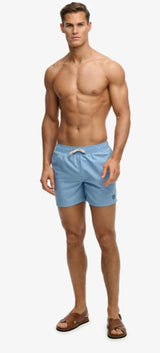 Superdry Mens Embroidered Logo 15 Inch Swim Sorts - Endless Sky Blue