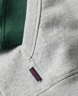 Superdry Mens Essential Baseball Hoodie Athletic Grey/Campus Green