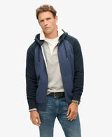 Superdry Mens Essential Baseball Zip Hoodie Heritage Navy Marl