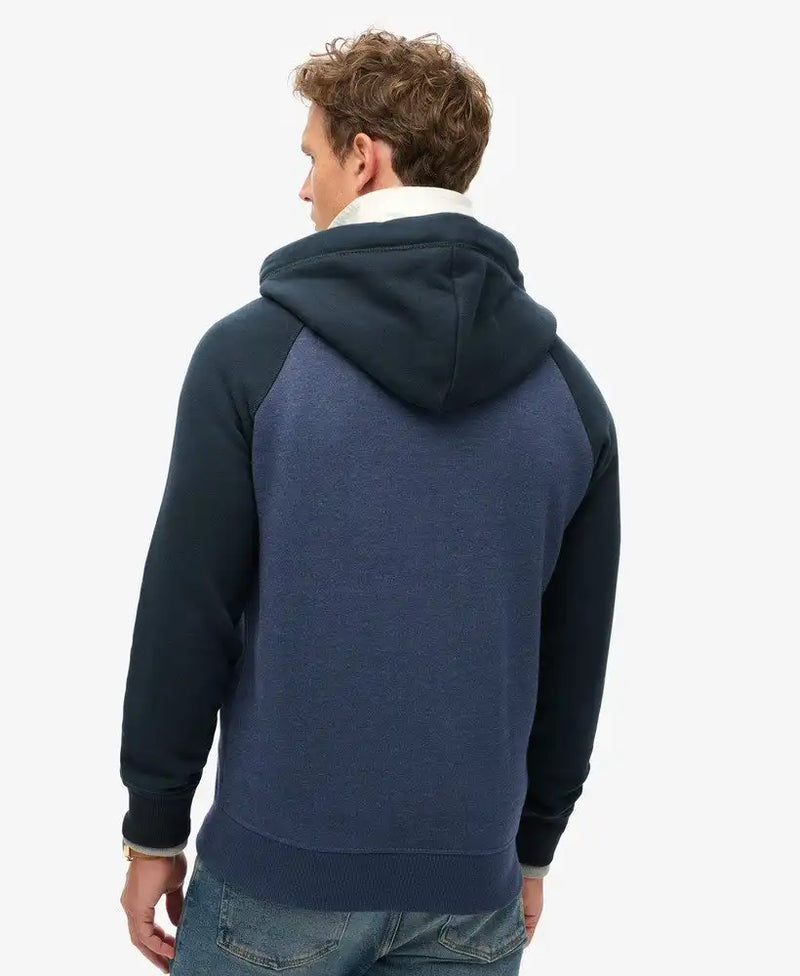 Superdry Mens Essential Baseball Zip Hoodie Heritage Navy Marl