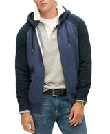 Superdry Mens Essential Baseball Zip Hoodie Heritage Navy Marl