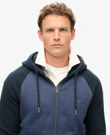 Superdry Mens Essential Baseball Zip Hoodie Heritage Navy Marl