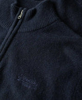 Superdry Mens Essential Embroidered Knit Half Zip Jumper Carbon Navy