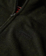 Superdry Mens Essential Embroidered Knit Half Zip Jumper Dark Moss