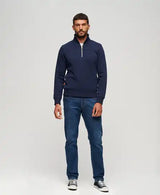 Superdry Mens Essential Half Zip Sweatshirt Rich Navy Marl