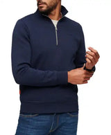 Superdry Mens Essential Half Zip Sweatshirt Rich Navy Marl