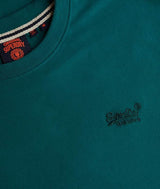 Superdry Mens Essential Logo Embroidered T-Shirt Storm Green Northern