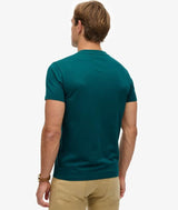 Superdry Mens Essential Logo Embroidered T-Shirt Storm Green Northern
