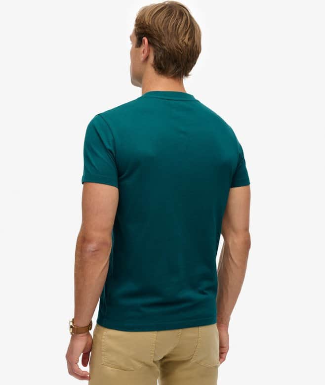 Superdry Mens Essential Logo Embroidered T-Shirt Storm Green Northern