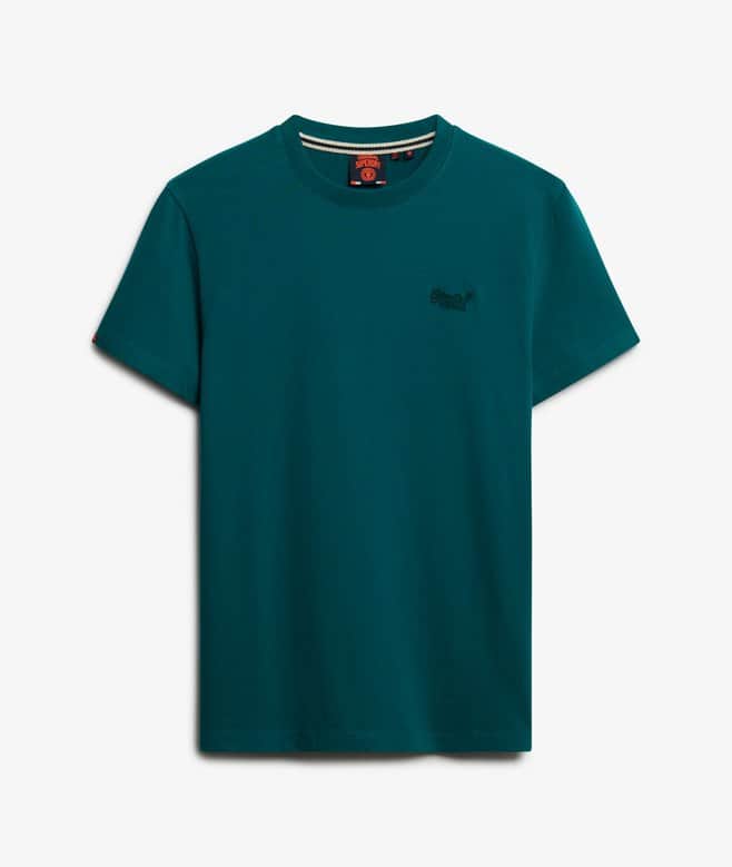 Superdry Mens Essential Logo Embroidered T-Shirt Storm Green Northern