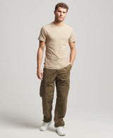 Superdry Mens Vintage Logo Embroidered T-Shirt Tan Brown Fleck Marl