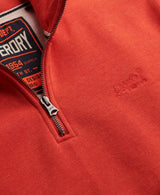 Superdry Mens Essential Logo Half Zip Sweatshirt Cinnibar Orange Marl