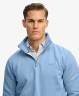 Superdry Mens Essential Logo Half Zip Sweatshirt Endless Sky Blue