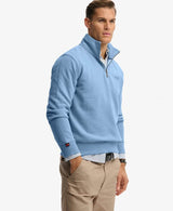 Superdry Mens Essential Logo Half Zip Sweatshirt Endless Sky Blue