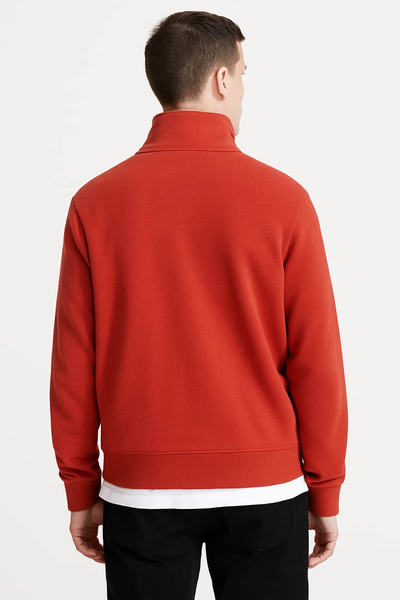 Superdry Mens Essential Logo Henley Cinnibar Orange Marl Northern
