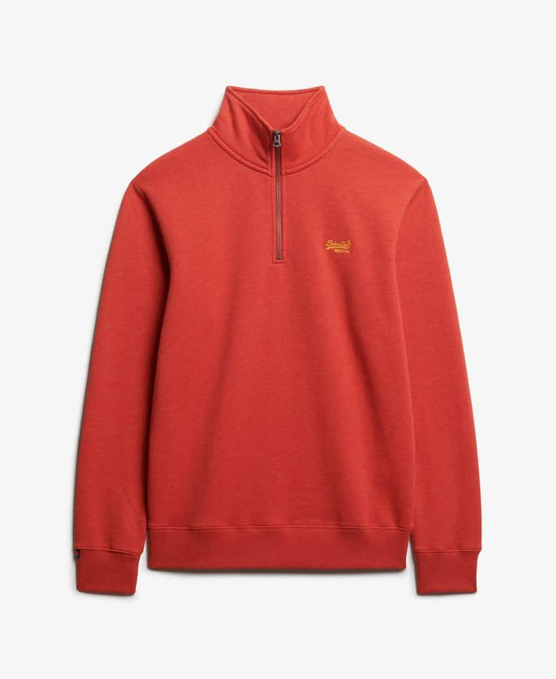 Superdry Mens Essential Logo Henley Cinnibar Orange Marl Northern