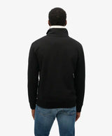 Superdry Mens Essential Logo Henley Half Zip Sweatshirt Black