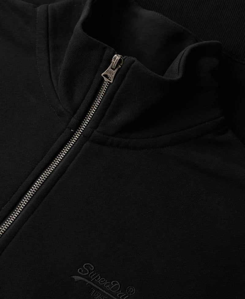 Superdry Mens Essential Logo Henley Half Zip Sweatshirt Black