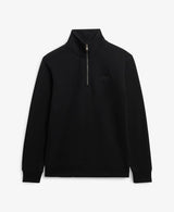 Superdry Mens Essential Logo Henley Half Zip Sweatshirt Black