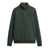 Superdry Mens Essential Logo Henley Half Zip Sweatshirt Deep Forest