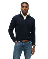 Superdry Mens Essential Logo Henley Half Zip Sweatshirt Lauren Navy