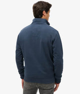 Superdry Mens Essential Logo Henley Half Zip Sweatshirt Lauren Navy
