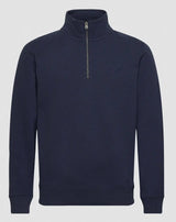 Superdry Mens Essential Logo Henley Half Zip Sweatshirt Lauren Navy